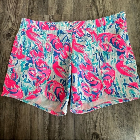 Lilly Pulitzer Pants - Lilly Pulitzer Hazelle Stretch Shorts Beyond The Sea (29185) 4